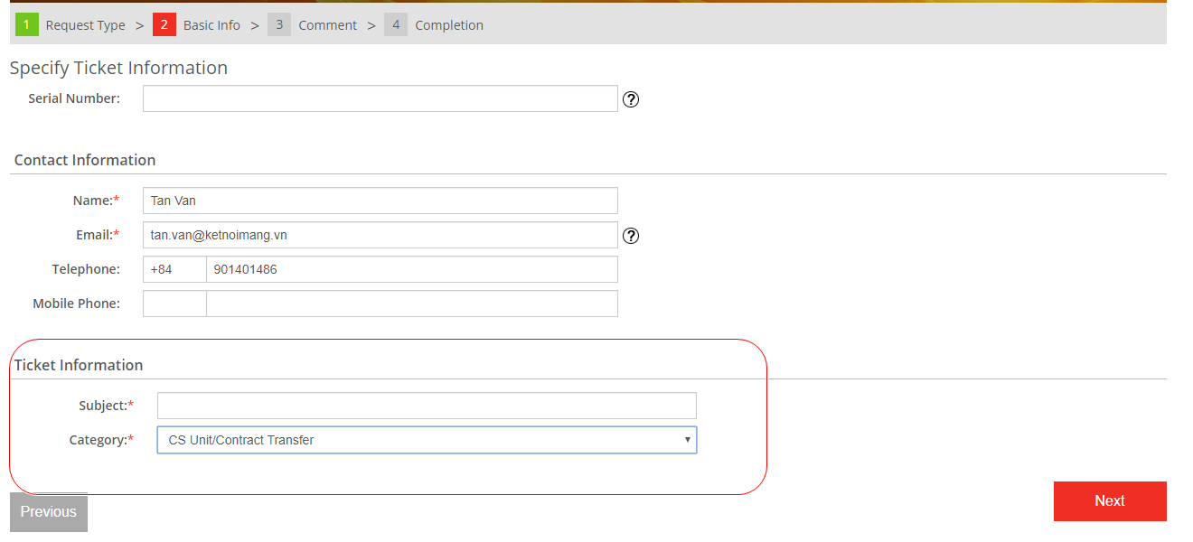 CS Unit/ Contract Transfer